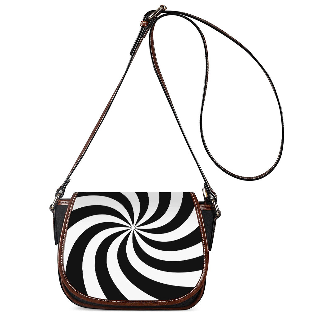 Swirl Optical Illusion Print Saddle Bag