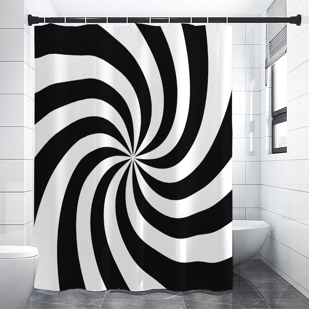 Swirl Optical Illusion Print Shower Curtain