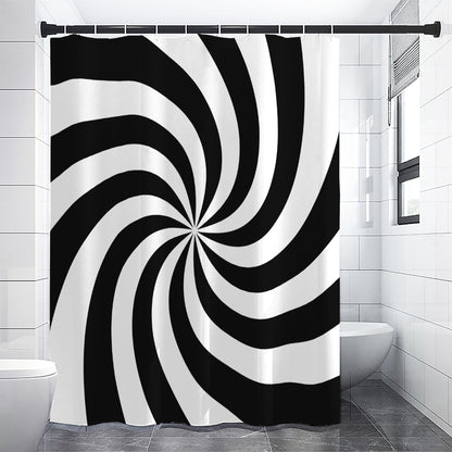 Swirl Optical Illusion Print Shower Curtain