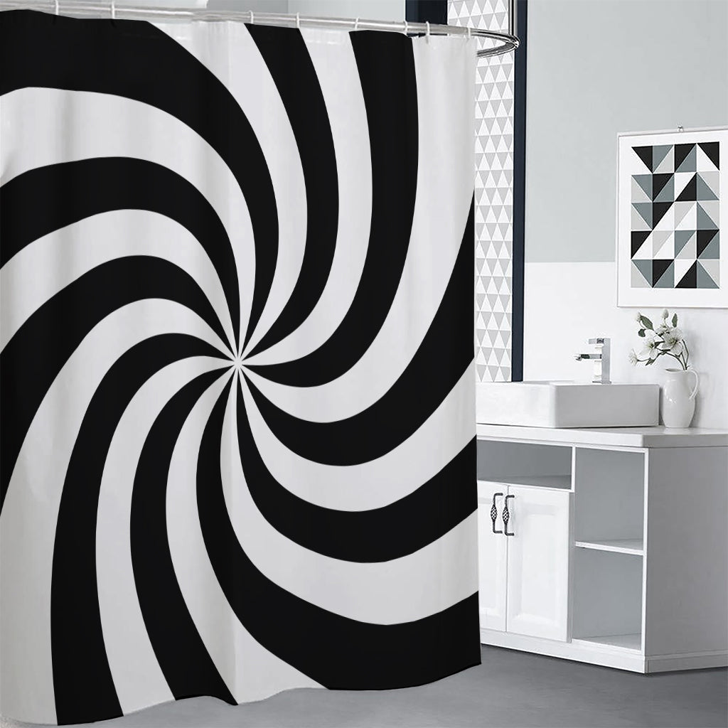 Swirl Optical Illusion Print Shower Curtain