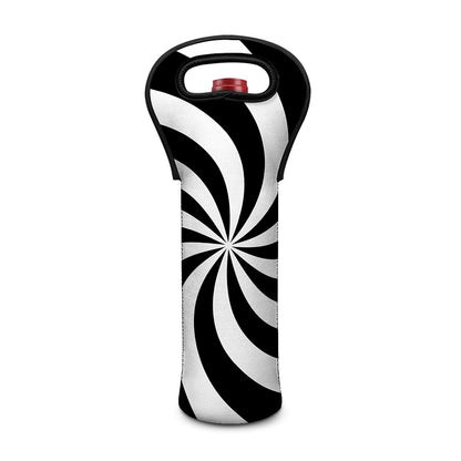 Swirl Optical Illusion Print Single Neoprene Wine Tote