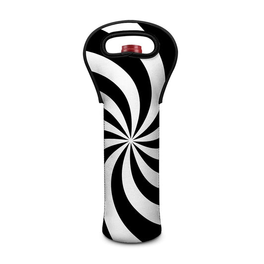 Swirl Optical Illusion Print Single Neoprene Wine Tote