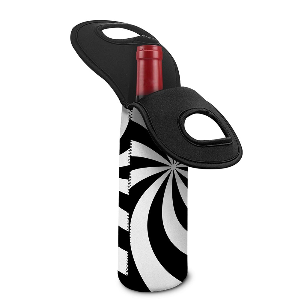 Swirl Optical Illusion Print Single Neoprene Wine Tote