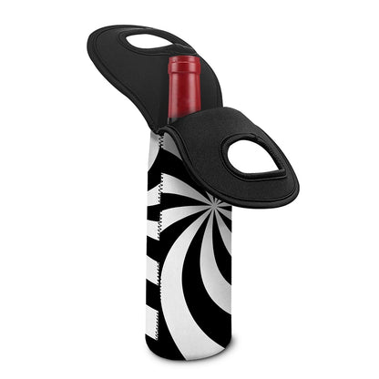 Swirl Optical Illusion Print Single Neoprene Wine Tote