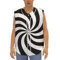 Swirl Optical Illusion Print Sleeveless Baseball Jersey