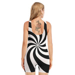 Swirl Optical Illusion Print Sleeveless One Piece Swimsuit