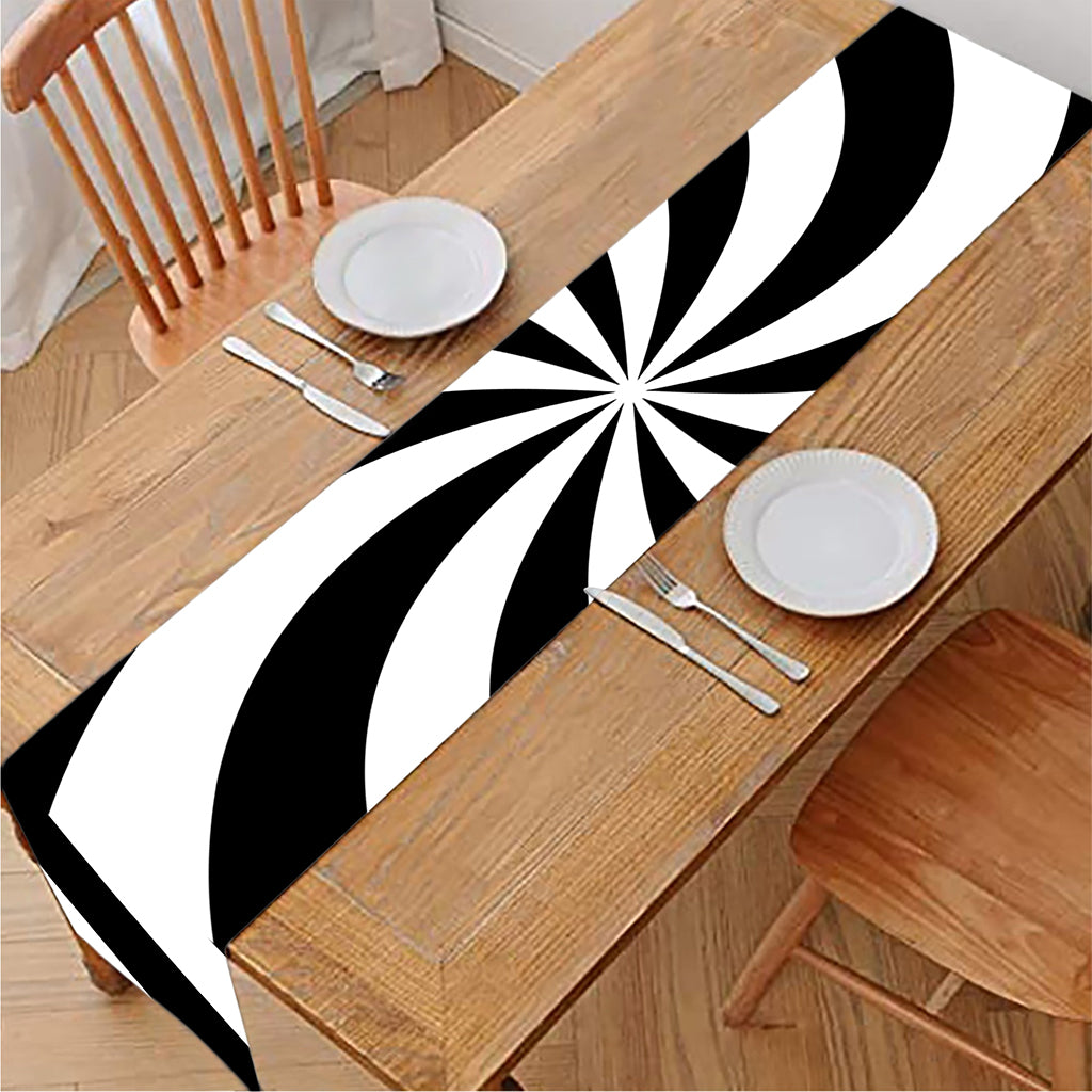 Swirl Optical Illusion Print Table Runner