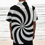 Swirl Optical Illusion Print Textured Short Sleeve Shirt