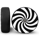 Swirl Optical Illusion Print Tire Cover With Camera Hole