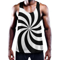 Swirl Optical Illusion Print Men's Workout Tank Top