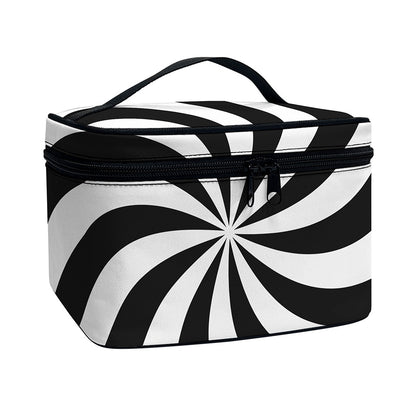Swirl Optical Illusion Print Travel Makeup Bag