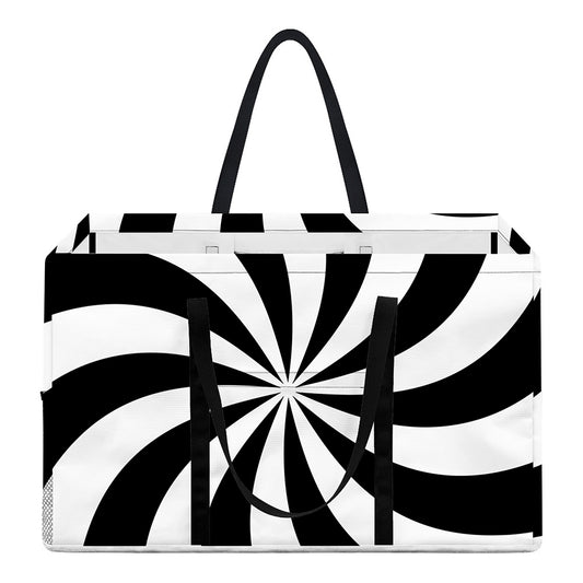 Swirl Optical Illusion Print Utility Tote Bag