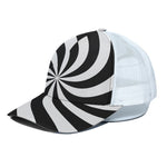 Swirl Optical Illusion Print White Mesh Trucker Cap