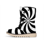 Swirl Optical Illusion Print Winter Boots