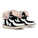 Swirl Optical Illusion Print Winter Boots
