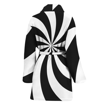 Swirl Optical Illusion Print Women's Bathrobe