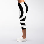 Swirl Optical Illusion Print Women's Capri Leggings