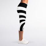 Swirl Optical Illusion Print Women's Capri Leggings