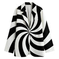 Swirl Optical Illusion Print Women's Cotton Blazer