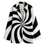 Swirl Optical Illusion Print Women's Cotton Blazer