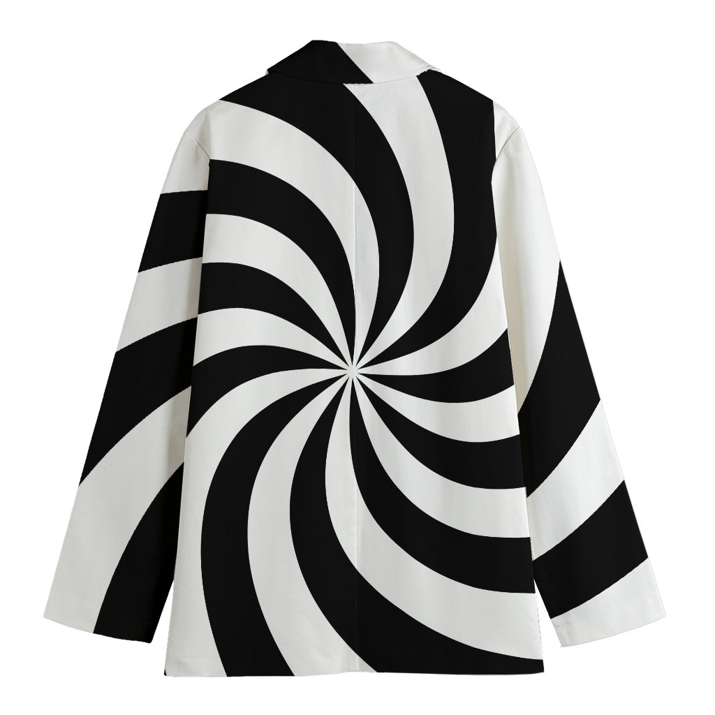 Swirl Optical Illusion Print Women's Cotton Blazer