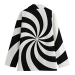 Swirl Optical Illusion Print Women's Cotton Blazer