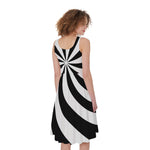 Swirl Optical Illusion Print Women's Sleeveless Dress