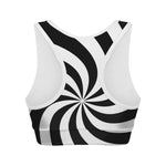 Swirl Optical Illusion Print Women's Sports Bra