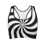 Swirl Optical Illusion Print Women's Sports Bra