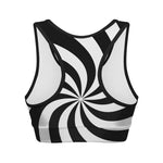 Swirl Optical Illusion Print Women's Sports Bra