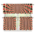 Swirl Playing Card Suits Print 3 Piece Kitchen Curtains