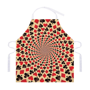 Swirl Playing Card Suits Print Adjustable Apron