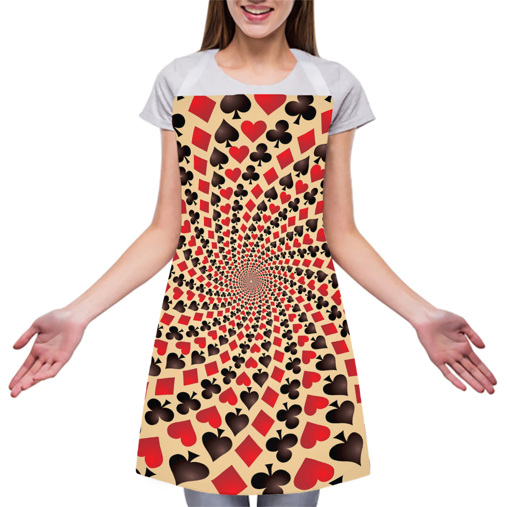 Swirl Playing Card Suits Print Adjustable Apron