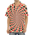 Swirl Playing Card Suits Print Aloha Shirt