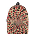 Swirl Playing Card Suits Print School Backpack
