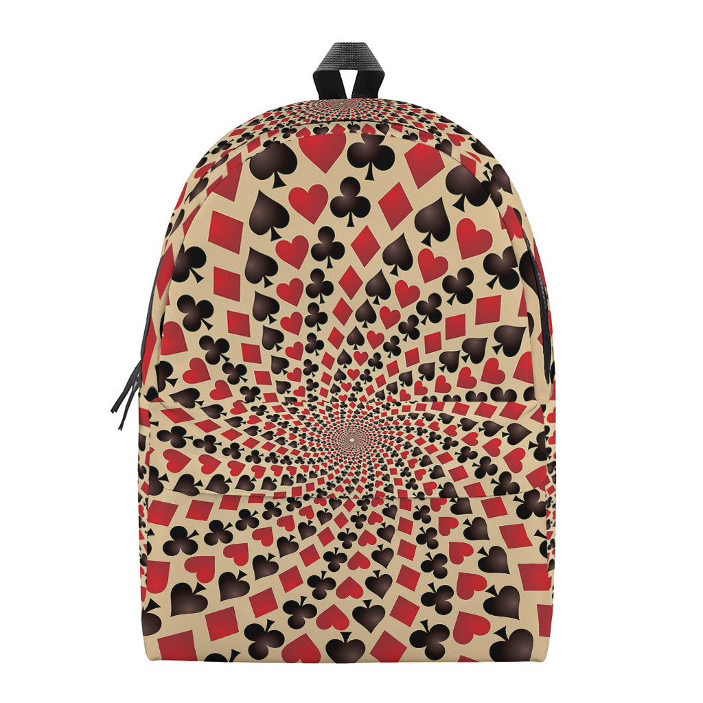 Swirl Playing Card Suits Print Backpack