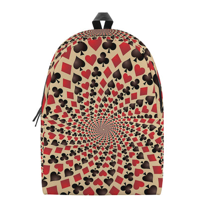 Swirl Playing Card Suits Print Backpack