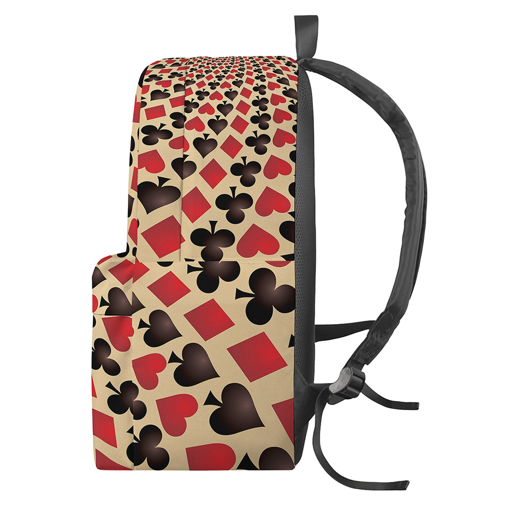 Swirl Playing Card Suits Print Backpack