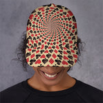 Swirl Playing Card Suits Print Baseball Cap