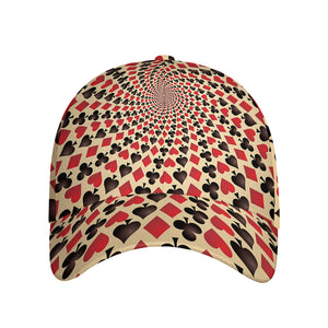 Swirl Playing Card Suits Print Baseball Cap