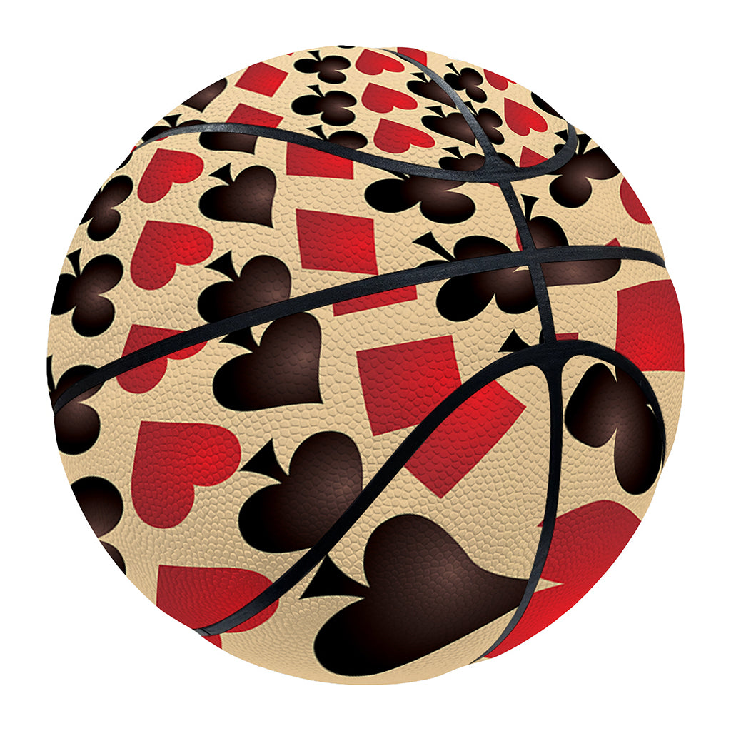 Swirl Playing Card Suits Print Basketball