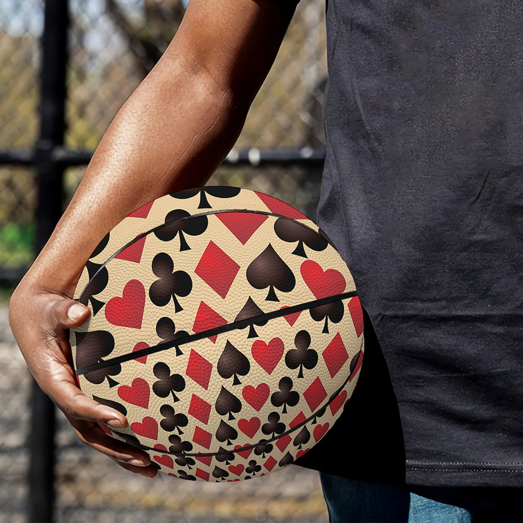 Swirl Playing Card Suits Print Basketball