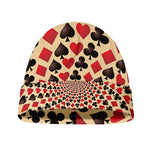 Swirl Playing Card Suits Print Beanie