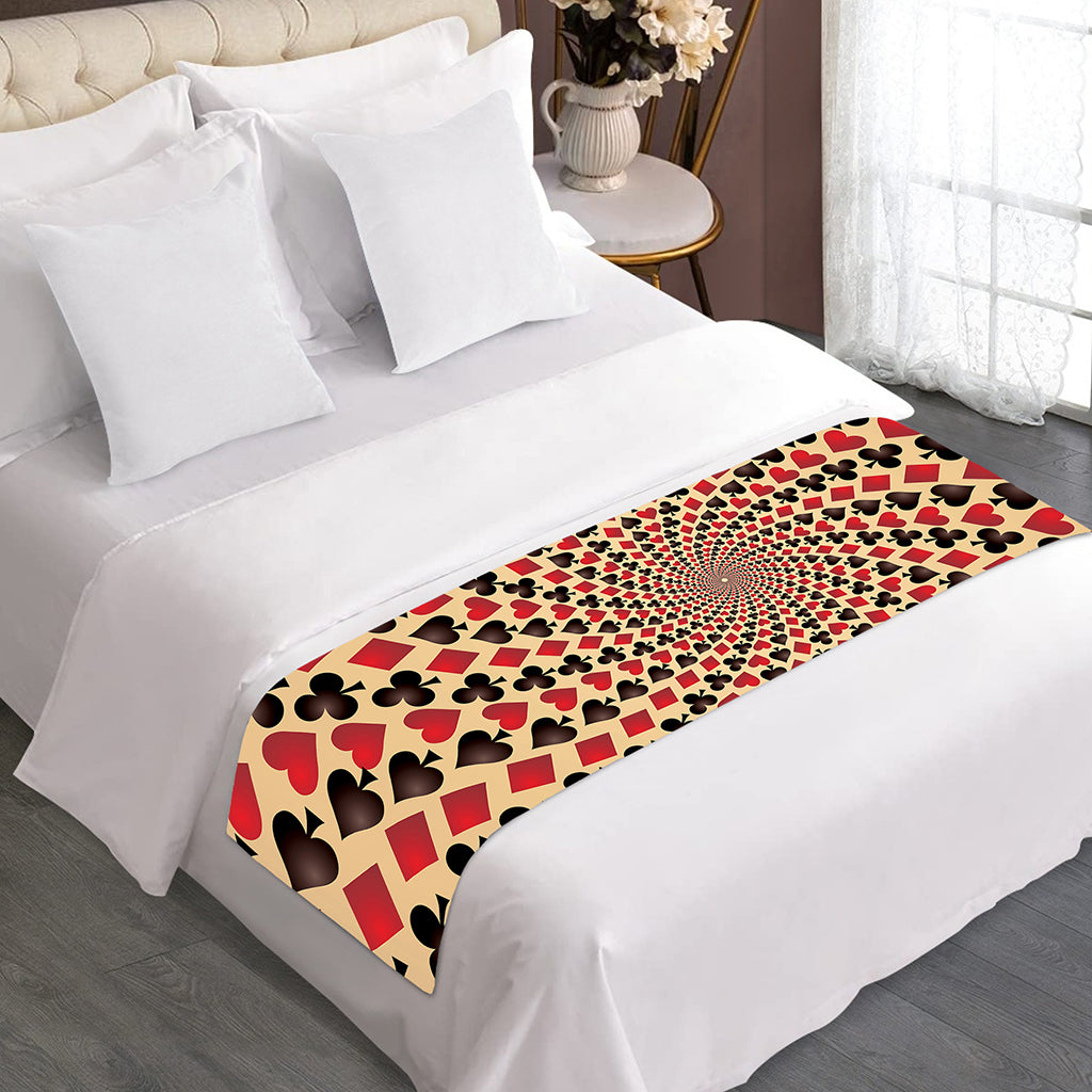 Swirl Playing Card Suits Print Bed Runner