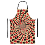 Swirl Playing Card Suits Print Bib Apron With Pocket
