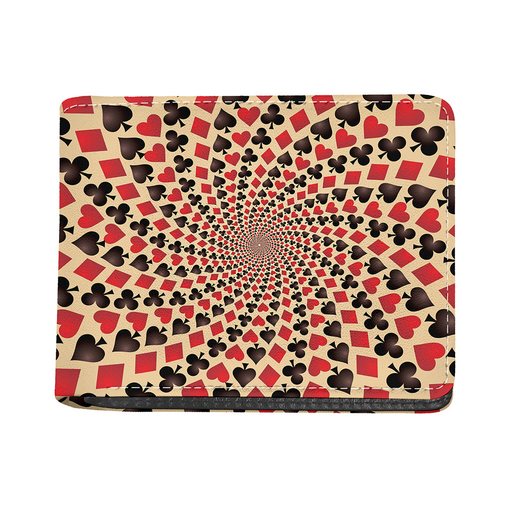 Swirl Playing Card Suits Print Bifold Wallet