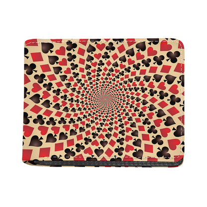 Swirl Playing Card Suits Print Bifold Wallet