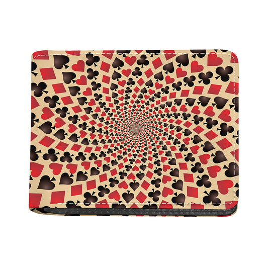 Swirl Playing Card Suits Print Bifold Wallet