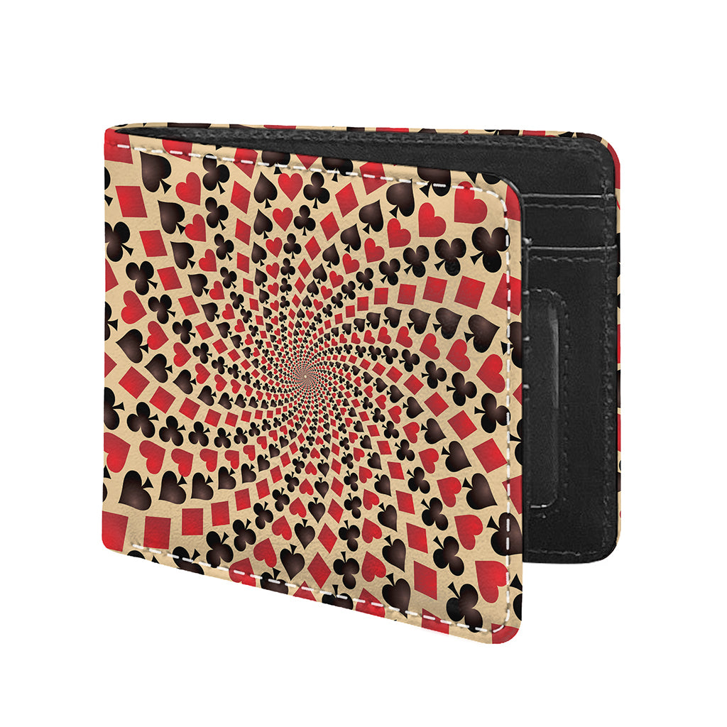 Swirl Playing Card Suits Print Bifold Wallet