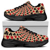 Swirl Playing Card Suits Print Black Chunky Shoes